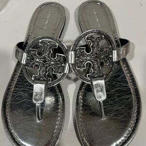 Tory Burch Silver Metallic Women's Sandals 9 1/2 M